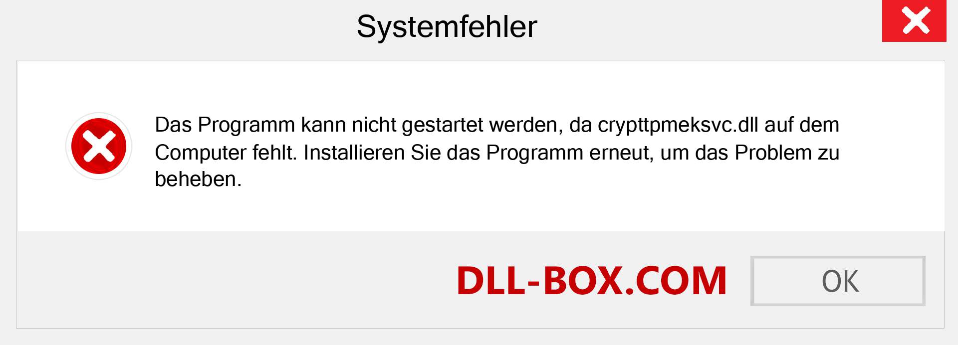 crypttpmeksvc.dll-Datei fehlt?. Download für Windows 7, 8, 10 - Fix crypttpmeksvc dll Missing Error unter Windows, Fotos, Bildern